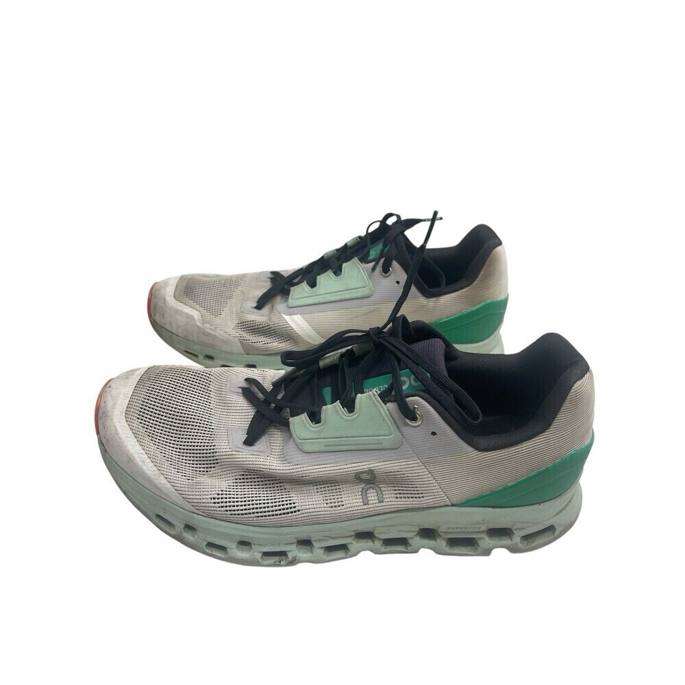 On Cloudstratus Men Size 12 Gray Green White Light Running Shoes